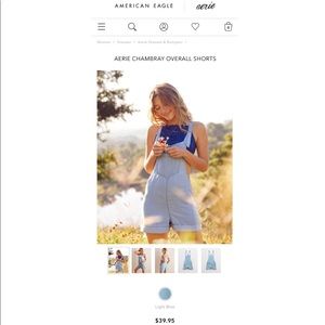 Aerie Chambray Overall Shorts *NEW WITH TAGS